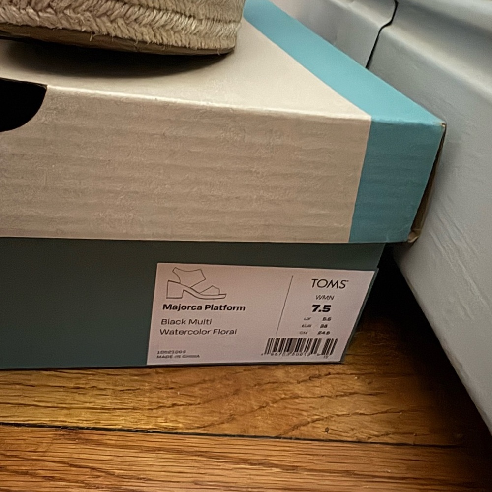 TOMS Majorca Platform Sandals - Black and Multi Floral